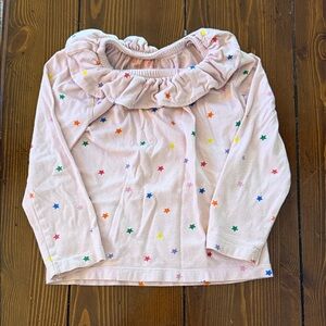 Mini Boden Pink Starry Long Sleeve Top